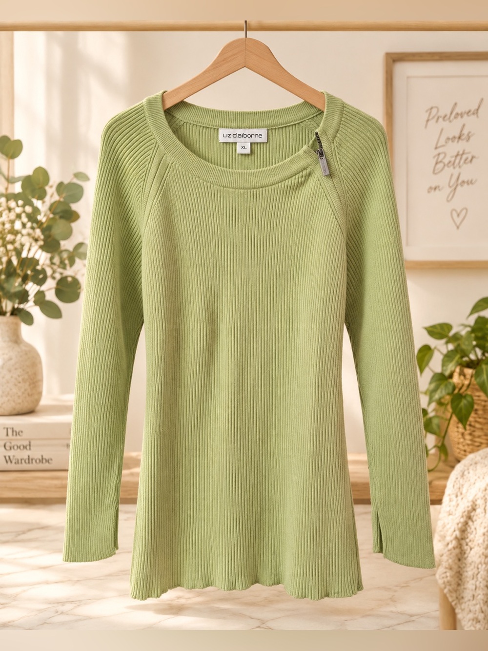 Liz Claiborne Ribbed Knit Sweater – Size XL